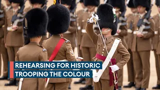 Over 1,500 soldiers rehearse for role in historic Trooping the Colour