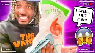SMELLING LIKE FISH PRANK TO SEE MY GIRLFRIENDS REACTION ( SO FUNNY )