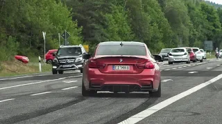 Cars Leaving Nürburgring Tankstelle - GT8, 458 Prior,  M4 POWERSLIDE, M3 E30 V8, 675LT, JDM etc!