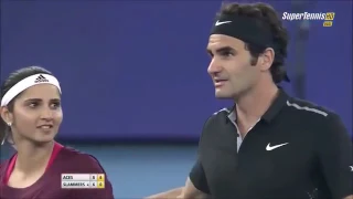 Federer&Mirza vs Soares+Kyrgios&Hantuchova Highlights IPTL New Delhi 2014 HD