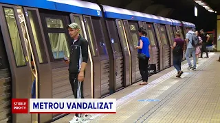 Metrou vandalizat de mai mulți tineri cu cagule în stația Dimitrie Leonida. Momentul a fost filmat