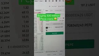 Buying $300,000,000 Pepe coins that already made 1000% gain 🤩📈🛸🚀 #pepe #pepecoin #crypto #trade