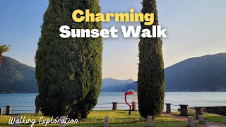 Charming Old Village by the Lakeside | Sunset Walk in Bissone, Switzerland