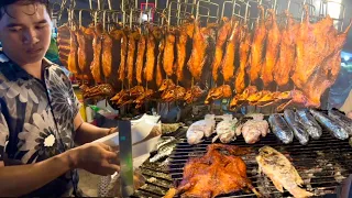 So Delicious ! Tasty Roasted Duck, Pork Ribs, Pig intestines & Fish @ Phnom Penh Street Food