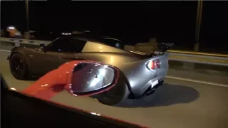 Crazy Guy in Ferrari 458 Surprised by Supercharged K20 Lotus on the highway!