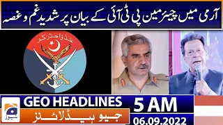 Geo News Headlines 5 AM - Canada - North waziristan - ISPR - Khawaja Asif - COAS | 6 September 2022