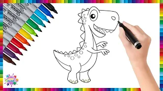 How To Draw Dinosaur 🦖🤍 Step By Step | Easy Drawing