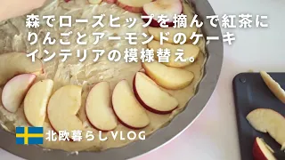 【Scandinavian Life Vlog】Apple-Almond Cake Recipe | Harvest Rose Hips | Home Interior Design | Knit 