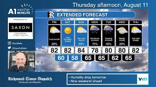 August 11, 2022 Afternoon Weather: Early evening showers, drop in humidity comes Friday.