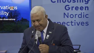 Fijian Prime Minister speaks at Nordic Pavilion event, COP26 Glasgow