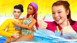 Puppen Video auf Deutsch. Ken will ein Rettungsschwimmer werden. Spielspaß mit Barbie und Irene