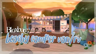 Building a Beachy Camper van RV  in Bloxburg - speedbuild