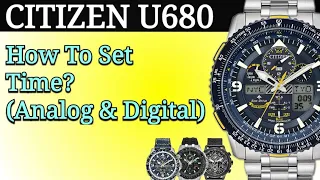 Citizen Navihawk/Skyhawk AT Setting Instructions | U680 How To Set Time (Manual)