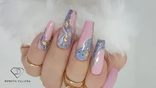 How to do easy marble nail design for beginners. Marble with gel polish