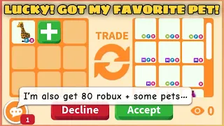 🤯🦒OML TRADED FOR VERY GOOD PETS!! OVERPAY OFFERS WITH WIN FOR MY GIRAFFE IN RICH SERVERS #adoptme