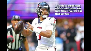 C.J. Stroud Week 5 Every Drop-back, Pass, and Run Houston Texans at Atlanta Falcons NFL 2023