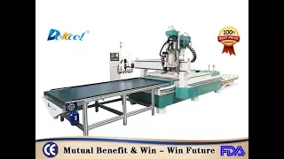 ATC wood plate furniture production line engraving cutting drilling cnc router