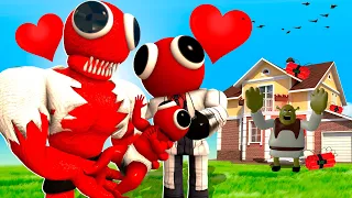 NEW RAINBOW FRIENDS Red LOVE HOUSE 💕 VS 3D SANIC CLONES MEMES 🔥 In Garry`s mod!