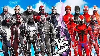 VENOM ARMY SUIT vs CARNAGE ARMY SUIT  -  EPIC SUPERHEROES BATTLE