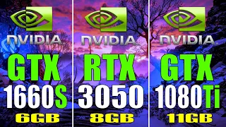 GTX 1660 SUPER vs RTX 3050 vs GTX 1080Ti  || 7 PC GAMES BENCHMARK TEST ||