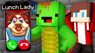 Why Scary LUNCH LADY Called JJ and Mikey at Night in Minecraft? - Maizen