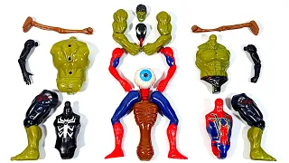 Merakit Mainan Spider-Man vs Hulk Smash vs Venom Miles Morales dan Siren Head Toys Marvel Superhero