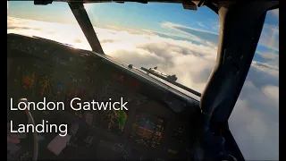 Stormy Landing London Gatwick I LGW I Boeing 737 I Cockpit View