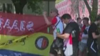 Italian, Dutch fans happy entering Tirana stadium