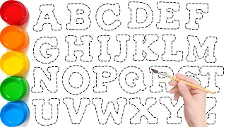 Let's Learn How to Draw, Paint and Coloring Alphabet A to Z Step by Step for Children // KS ART