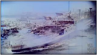 Launch of the H.M.S.  Albion, 1898 (colorized film footage)