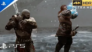 God of War Ragnarok (PS5) 4K 60FPS HDR Gameplay | Kratos vs Thor (first fight)