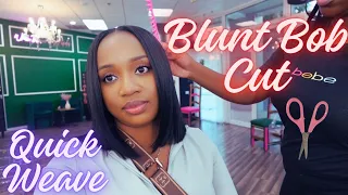 How To: Blunt Cut Bob ✂️ | Protective Style Method | Middle Part