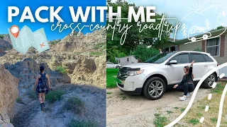 pack with me for my CROSS COUNTRY ROADTRIP!