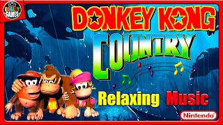 🎵🎧💧 Donkey Kong Country • Cool & Calming Music + Rainstorm