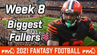 Players Dropping in Value | Week 8 ROS Ranking Risers | 2021 Fantasy Football Advice