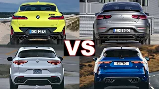 2022 BMW X4 M Competition vs Mercedes AMG GLC 63, Jaguar F PACE SVR, Alfa Romeo Stelvio Quadrifoglio