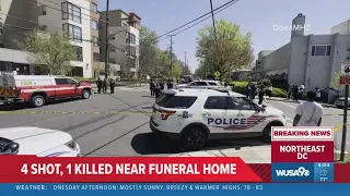 4 people shot, 1 killed outside funeral in Northeast DC