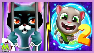 Talking Tom Gold Run 2 vs Kitty Meow Meow City Heroes.Погоня за Енотами и Грабителями.Кто Круче