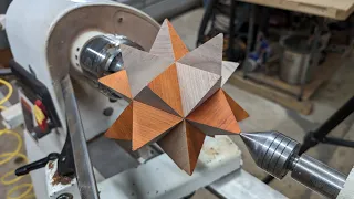 woodturning a stellated icosahedron box #handmade #woodworking #woodturning