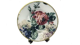 ديكوباج علي طبق زجاج | Decoupage on a glass plate