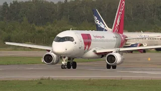 Superjet takeoff from Domodedovo.