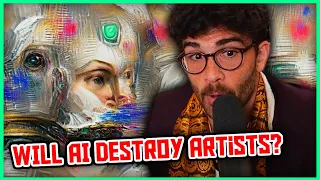 Is AI Art UNETHICAL? | Hasanabi Reacts