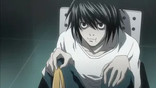 Эл контактирует с едой на протяжении 6 минут. (Death Note)