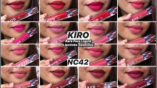 *NEW* KIRO NON STOP AIRY MATTE LIQUID LIP SWATCHES ON BARE SKIN & REVIEW | NC42 | NATURAL LIGHT