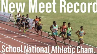 1500m Boys #new_record Final U-17 65th School National Athletic Championship 2019 Sangrur