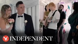 Ed Sheeran crashes wedding as stunned bride and groom break down in tears