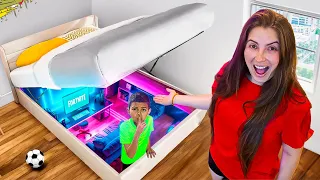 CONSTRUÍ UM QUARTO SECRETO GAMER PRO MEU IRMÃOZINHO!!