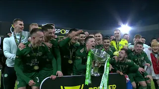 Celtic lift Premier Sports Cup trophy after win over Hibs