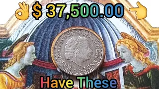 👉 $ 37,500.00 👈 Rare and Expensive Error Coin JULIANA KONINGIN DER NEDERLAND 1 Gulden Worth Money