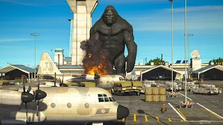 GTA 5 | King Kong Attack Army | King kong vs Army | King kong fight #7